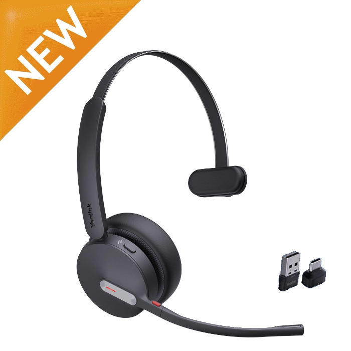 Yealink BH70 Mono Bluetooth Headset with USB-A & USB-C Adapters