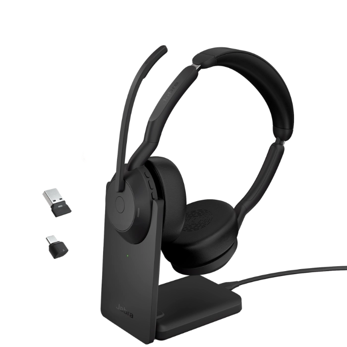Jabra Evolve2 55 Stereo Wireless Headset w/ Stand