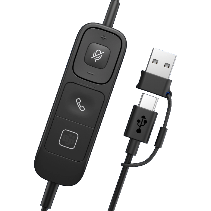 HP Poly Mission 600 Wired USB Headset Inline Controls