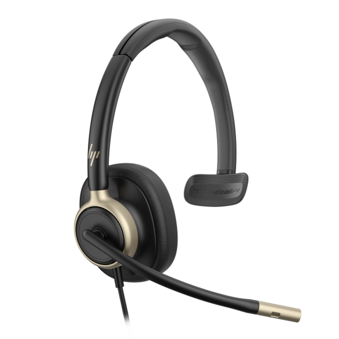 HP Poly Mission 815 Mono Wired USB Headset - Angled