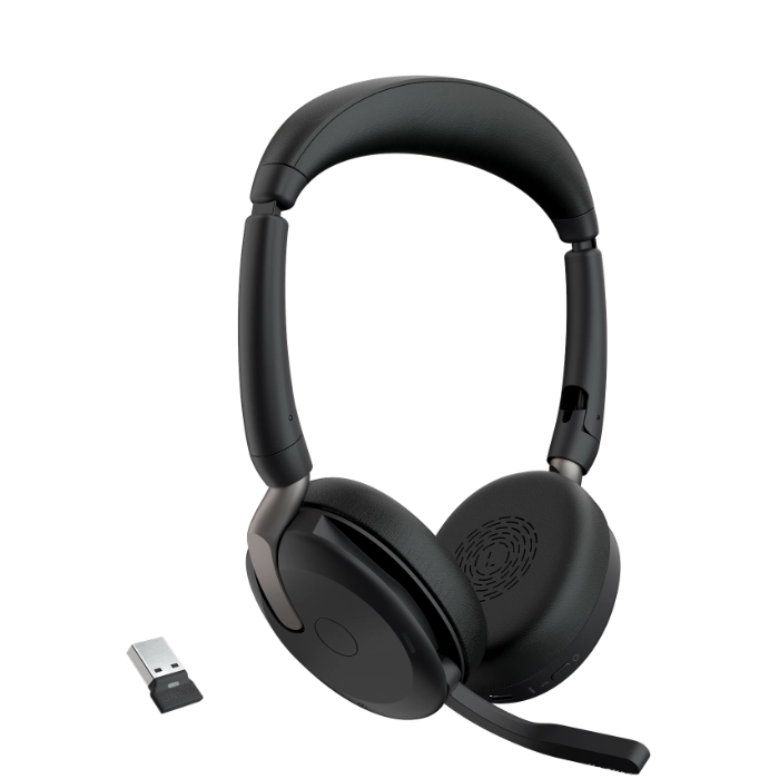 Jabra Evolve2 65 Flex Foldable Headset w/ USB-A Dongle