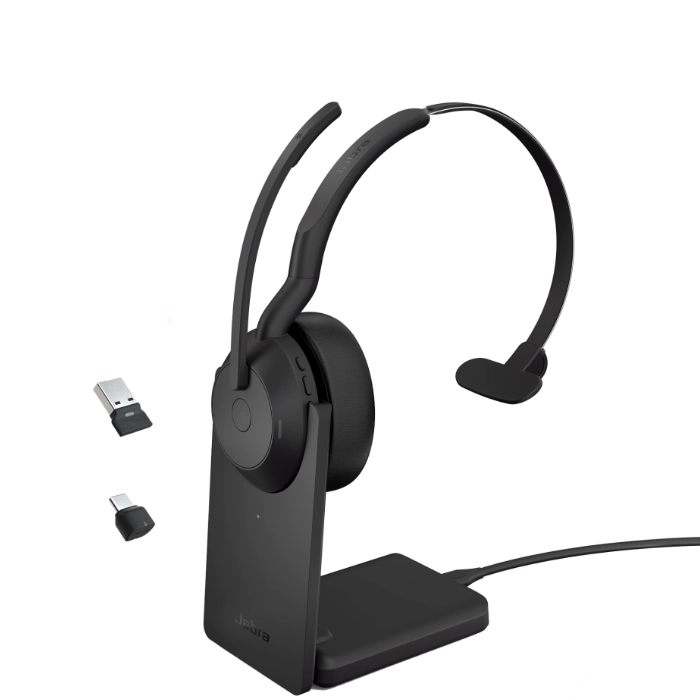 Jabra Evolve2 55 Mono Wireless Headset w/ Stand