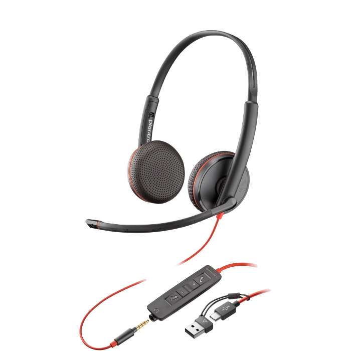 ￼Plantronics￼ ブラックワイアー C3220 ヘッドセットUSB-C Poly Blackwire 3220 USB Headset | Buy Plantronics C3220 209745-101
