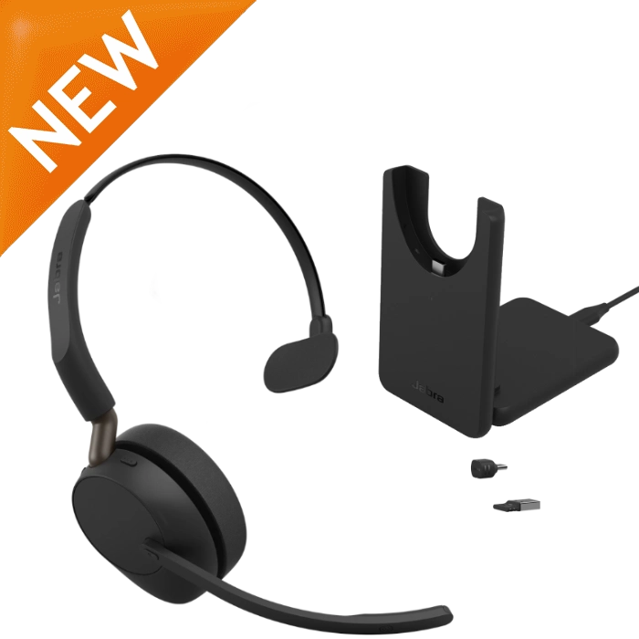 Jabra Evolve3 65 Mono Headset with Charging Stand