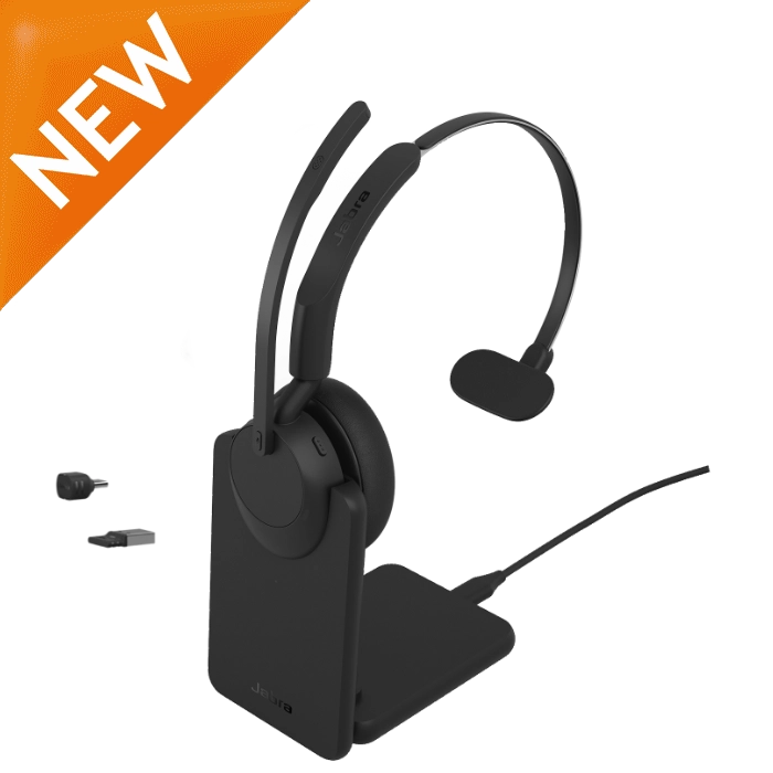 Jabra Evolve3 45 Mono Headset with Charging Stand / Dock
