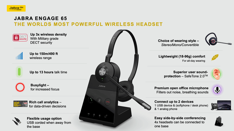 Jabra Engage 65 SE Stereo Wireless Headset - Headsets Direct